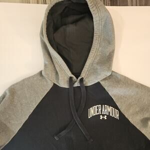 Under Armour Hoodie Men's Small Black Gray Pullover Loose Fit